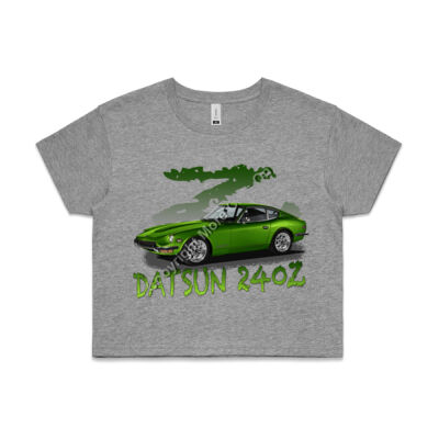 Datsun 240 Z - Z Car - Green - AS Colour CROP TEE - 4062 Thumbnail