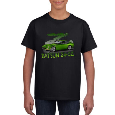 Datsun 240 Z - Z Car - Green - Youth Crew Neck Tee (Same Day) Thumbnail