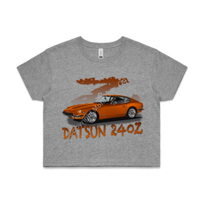Datsun 240 Z - Z Car - Orange - AS Colour CROP TEE - 4062 Thumbnail