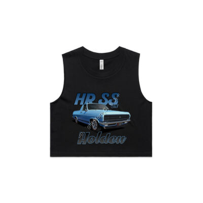 Holden - HR Ute - SS - Blue - AS Colour Women's Crop Tank Thumbnail