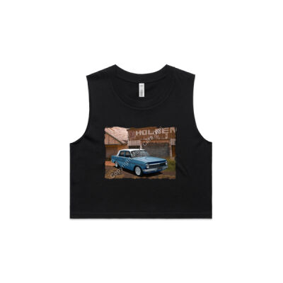 Holden - EH - Dealership - Blue - White Roof - AS Colour Women's Crop Tank Thumbnail