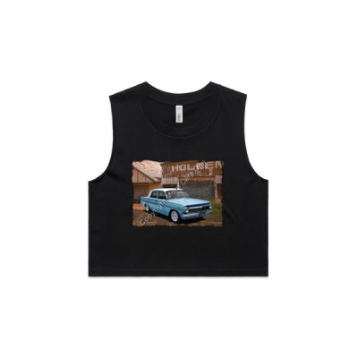 Holden - EH - Dealership - Light Blue - White Roof - AS Colour Women's Crop Tank Thumbnail