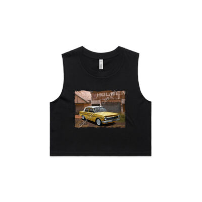 Holden - EH - Dealership - Yellow - White Roof - AS Colour Women's Crop Tank Thumbnail