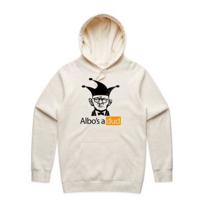 Albo's a dud - Black - Stencil Unisex Hood Thumbnail