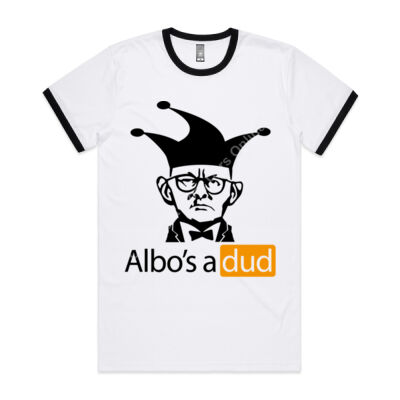 Albo's a dud - Black - Mens Ringer Tee Thumbnail