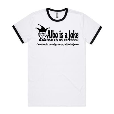 Albo is a Joke - 1- Black - Mens Ringer Tee Thumbnail