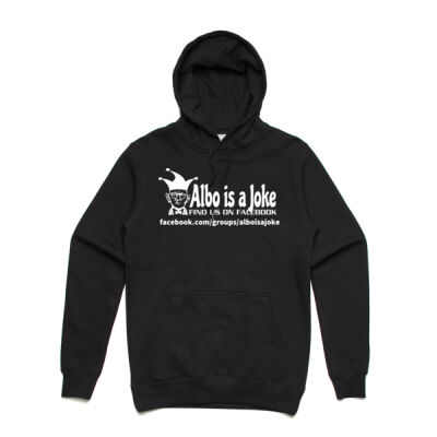 Albo is a Joke - 1- White - Stencil Unisex Hood Thumbnail