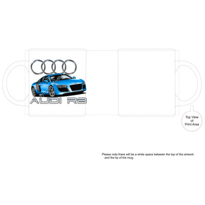 Audi R8 - Blue - Boutique Ceramic Mug Thumbnail