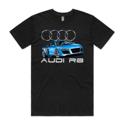 Audi R8 - Blue - Mens Staple Tee Thumbnail