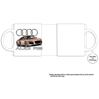 Audi - R8 - Champagne - Black Rim Ceramic Mug Thumbnail