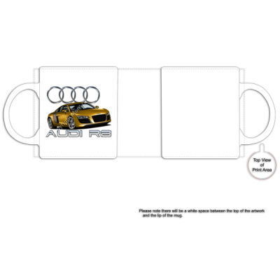 Audi - R8 - Gold - Black Rim Ceramic Mug Thumbnail