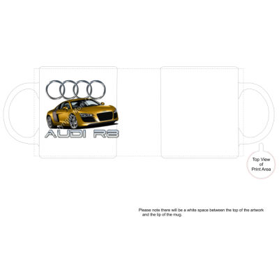 Audi - R8 - Gold - Boutique Ceramic Mug Thumbnail