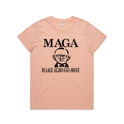 Make Albo Go Away - Style 1 - Black Text - Womens Basic Tee Thumbnail