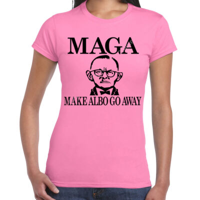 Make Albo Go Away - Style 1 - Black Text - Women's 'Gildan' Slim T-Shirt Thumbnail