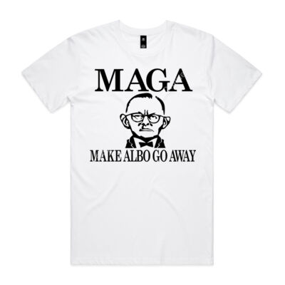 Make Albo Go Away - Style 1 - Black Text - Mens Staple Tee Thumbnail