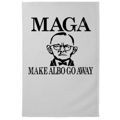 Make Albo Go Away - Style 1 - Black Text - 100% Cotton Tea Towel Thumbnail