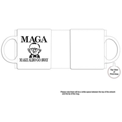 Make Albo Go Away - Style 1 - Black Text - Black Rim Ceramic Mug Thumbnail
