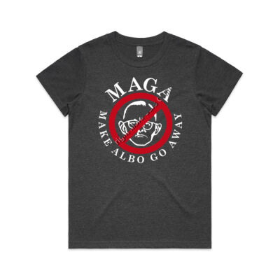 Make Albo Go Away - Style 5 - White Text - AS Colour Women's Maple Marle Tee Thumbnail