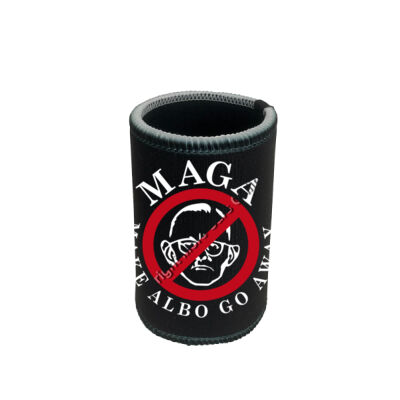 Make Albo Go Away - Style 5 - White Text - Stubby Coolers with Base Thumbnail
