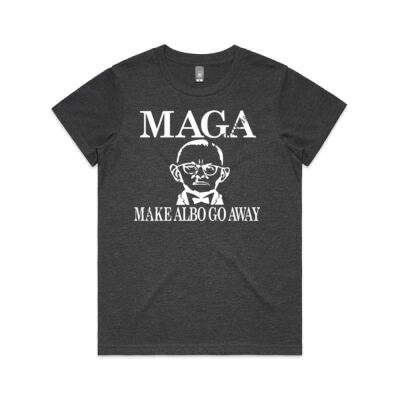 Make Albo Go Away - Style 1 - White Text - AS Colour Women's Maple Marle Tee Thumbnail