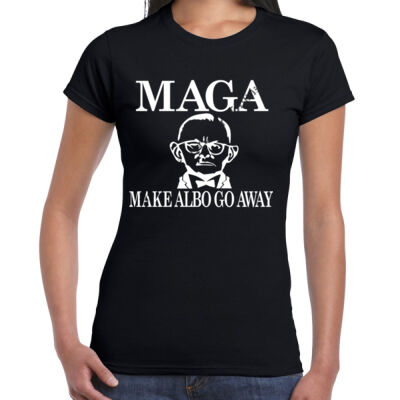 Make Albo Go Away - Style 1 - White Text - Women's 'Gildan' Slim T-Shirt Thumbnail