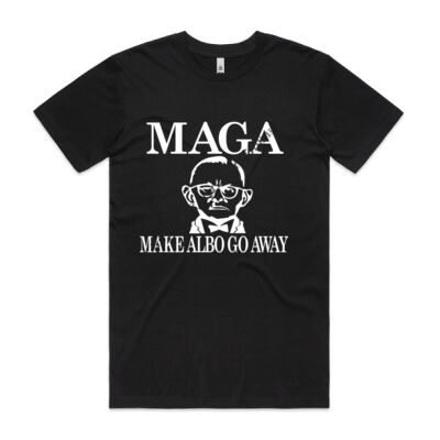 Make Albo Go Away - Style 1 - White Text - Mens Basic Tee Thumbnail