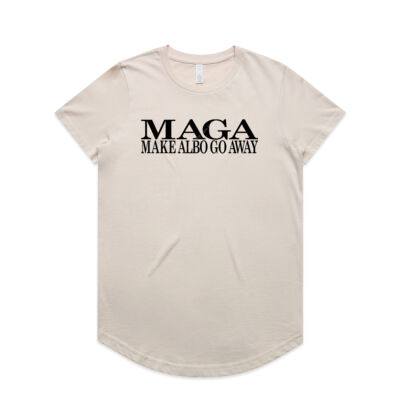 Make Albo Go Away - Style 2 - Black Text - Women's Maple Curve Tee Thumbnail