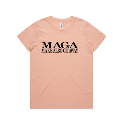 Make Albo Go Away - Style 2 - Black Text - Womens Basic Tee Thumbnail
