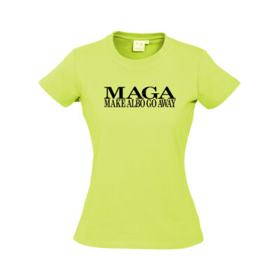 Make Albo Go Away - Style 2 - Black Text - Womens Ice Cotton Tee sz6 - sz24 Thumbnail