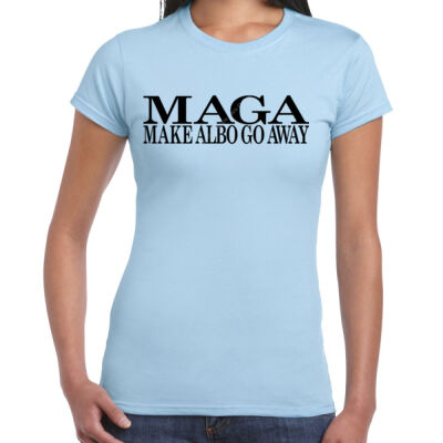 Make Albo Go Away - Style 2 - Black Text - Women's 'Gildan' Slim T-Shirt Thumbnail