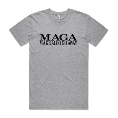 Make Albo Go Away - Style 2 - Black Text - Mens Basic Tee Thumbnail