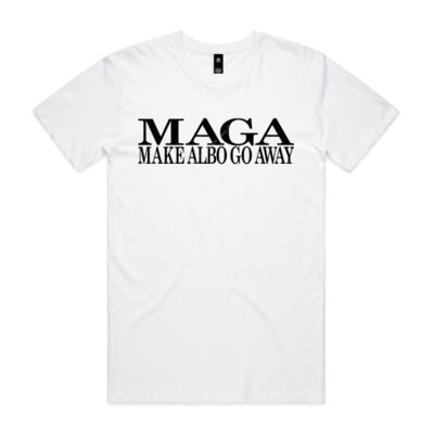 Make Albo Go Away - Style 2 - Black Text - Mens Staple Tee Thumbnail
