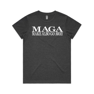 Make Albo Go Away - Style 2 - White Text - AS Colour Women's Maple Marle Tee Thumbnail