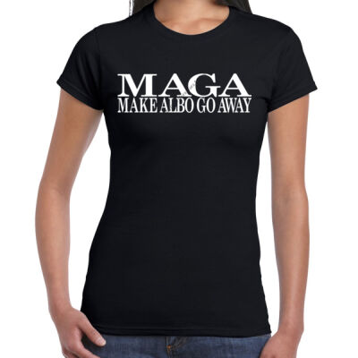 Make Albo Go Away - Style 2 - White Text - Women's 'Gildan' Slim T-Shirt Thumbnail
