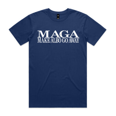 Make Albo Go Away - Style 2 - White Text - Mens Staple Tee Thumbnail