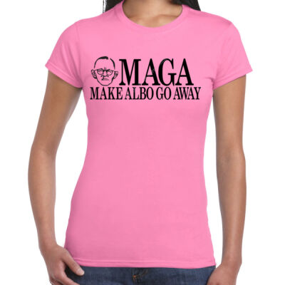 Make Albo Go Away - Style 3 - Black Text - Women's 'Gildan' Slim T-Shirt Thumbnail