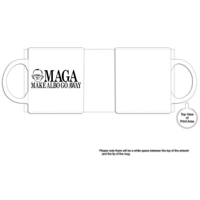 Make Albo Go Away - Style 3 - Black Text - Black Rim Ceramic Mug Thumbnail