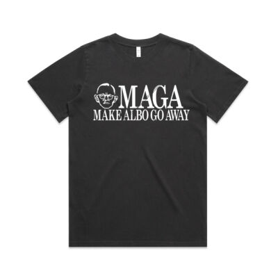 Make Albo Go Away - Style 3 - White Text - Womens Heavy Faded Tee Thumbnail