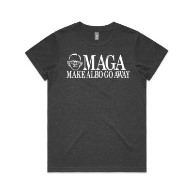 Make Albo Go Away - Style 3 - White Text - AS Colour Women's Maple Marle Tee Thumbnail