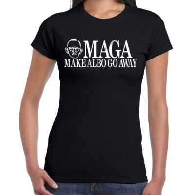 Make Albo Go Away - Style 3 - White Text - Women's 'Gildan' Slim T-Shirt Thumbnail