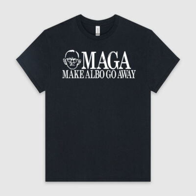 Make Albo Go Away - Style 3 - White Text - HeavyCotton™ Tee Thumbnail