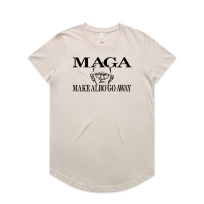 Make Albo Go Away - Style 4 - Black Text - Women's Maple Curve Tee Thumbnail