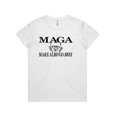 Make Albo Go Away - Style 4 - Black Text - Womens Basic Tee Thumbnail