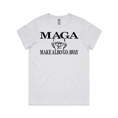 Make Albo Go Away - Style 4 - Black Text - AS Colour Women's Maple Marle Tee Thumbnail