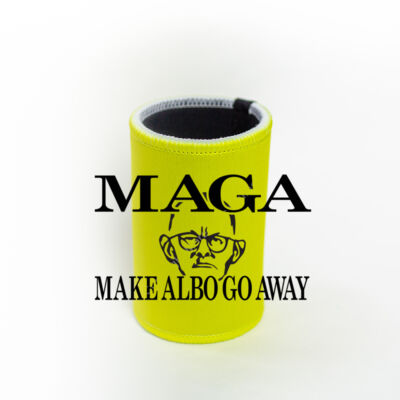 Make Albo Go Away - Style 4 - Black Text - Stubby Coolers with Base Thumbnail