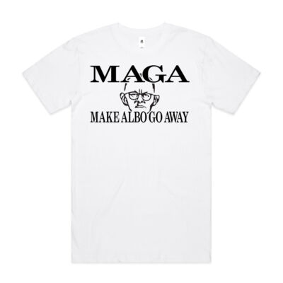 Make Albo Go Away - Style 4 - Black Text - AS Colour Block Tee Thumbnail