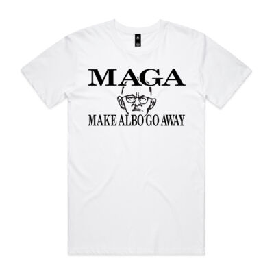 Make Albo Go Away - Style 4 - Black Text - Mens Staple Tee Thumbnail