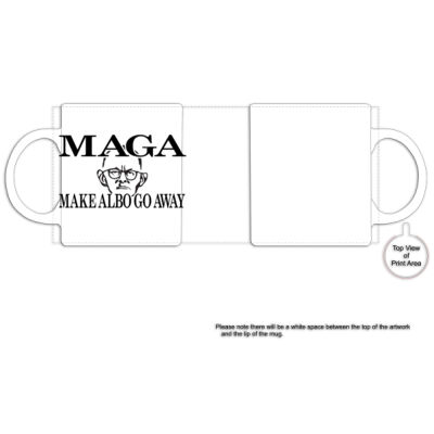 Make Albo Go Away - Style 4 - Black Text - Black Rim Ceramic Mug Thumbnail