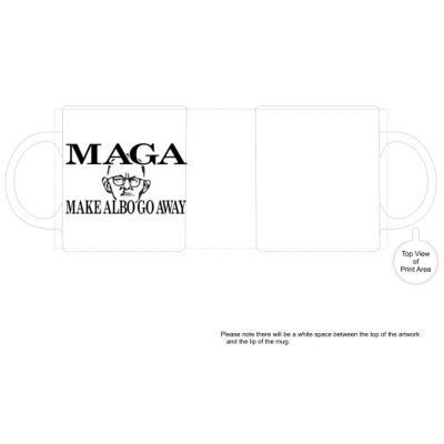 Make Albo Go Away - Style 4 - Black Text - Boutique Ceramic Mug Thumbnail