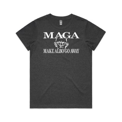 Make Albo Go Away - Style 4 - White Text - AS Colour Women's Maple Marle Tee Thumbnail